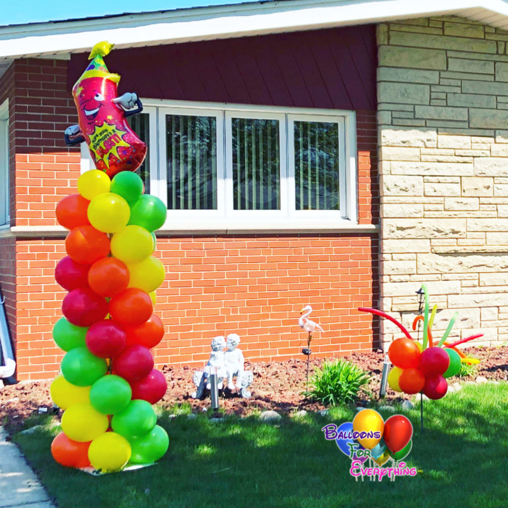 Big Column with Foil Balloon