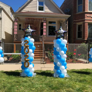 Big Column with Foil Balloon