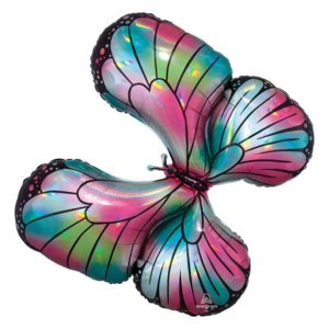 39in Holographic Butterfly Balloon