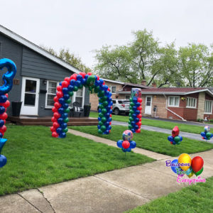 Big Column with Foil Balloon